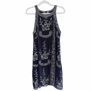 Altar'd State Navy and White Floral Mini Dress XS Boho CottageCore Romantic